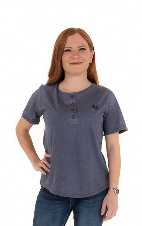 ECOWEAR WOMAN HENLEY BLUE