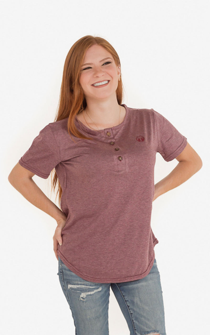 ECOWEAR WOMAN HENLEY RED