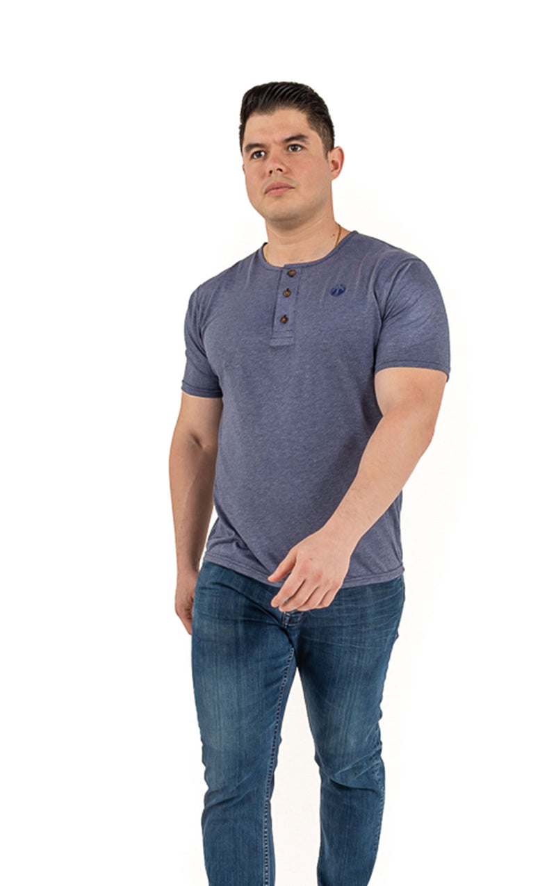 ECOWEAR MAN HENLEY BLUE