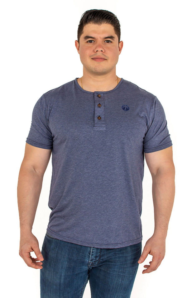 ECOWEAR MAN HENLEY BLUE